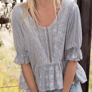 POL: Gray Romantic Top